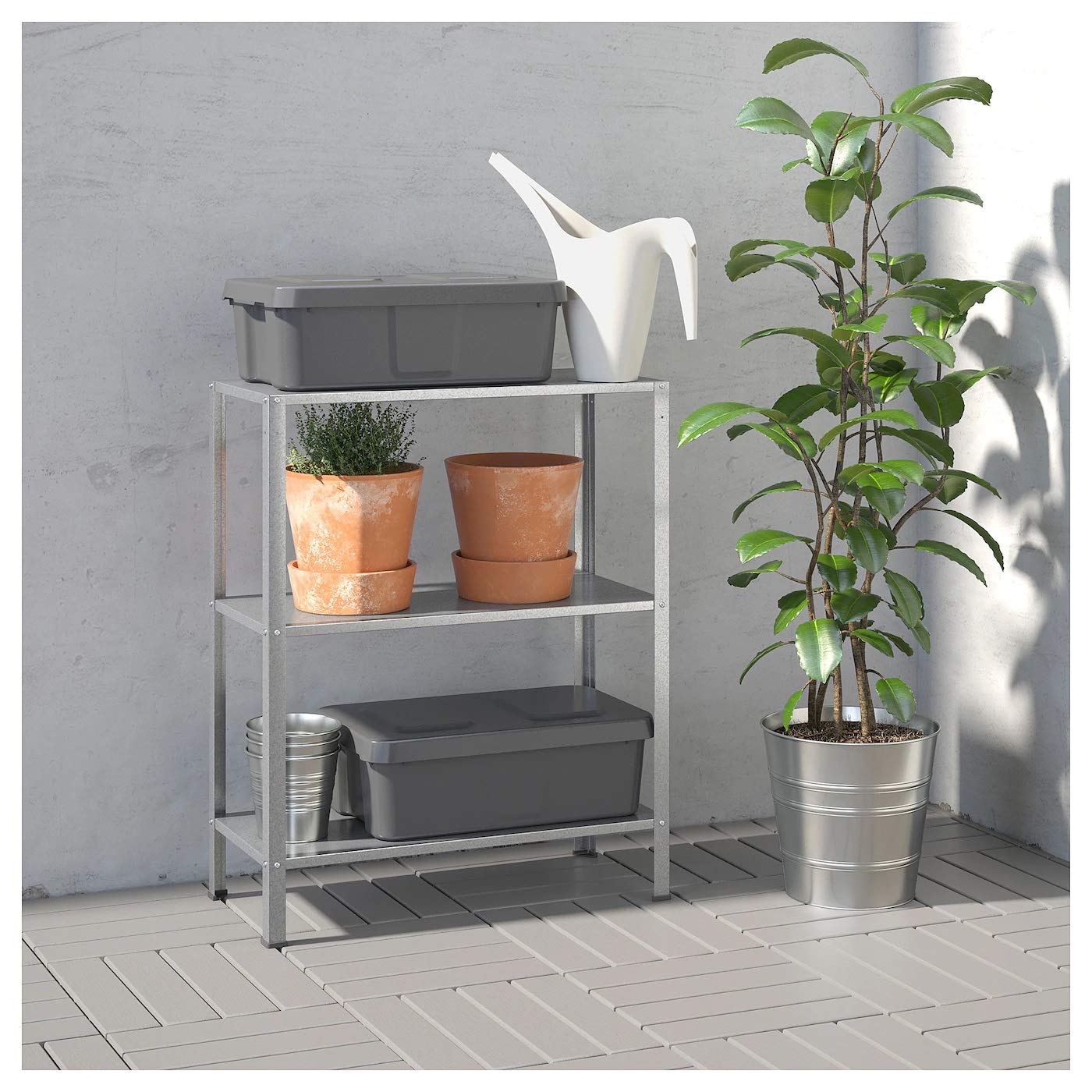 Ikea Plastic Shelving Unit, indoor, Outdoor, 0.60x0.27x0.74 m
